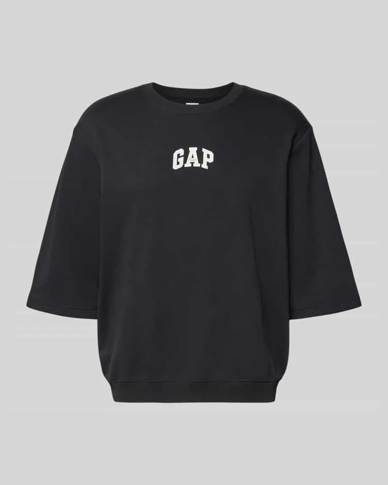 GAP T-Shirt mit Rundhalsausschnitt und Logo-Print Anthrazit