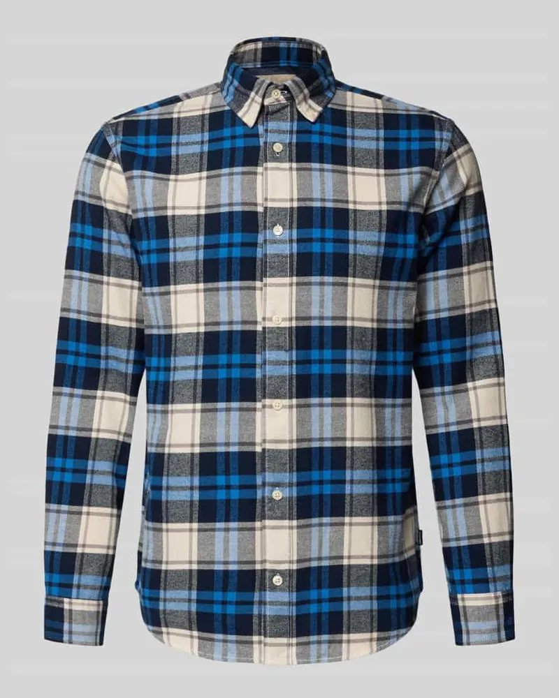 Jack & Jones Freizeithemd mit Knopfleiste Modell 'LUBARKLEY Marine