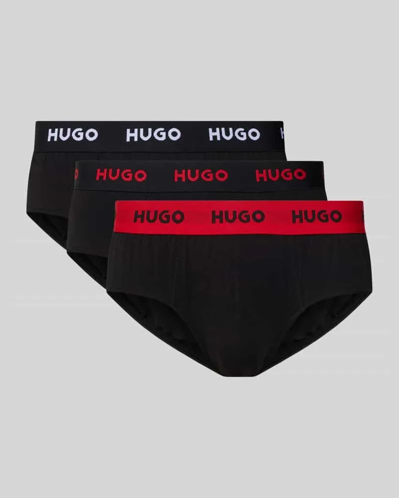 HUGO BOSS Slip aus Baumwoll-Mix im 3er-Pack Modell 'HIPBRIEF Black
