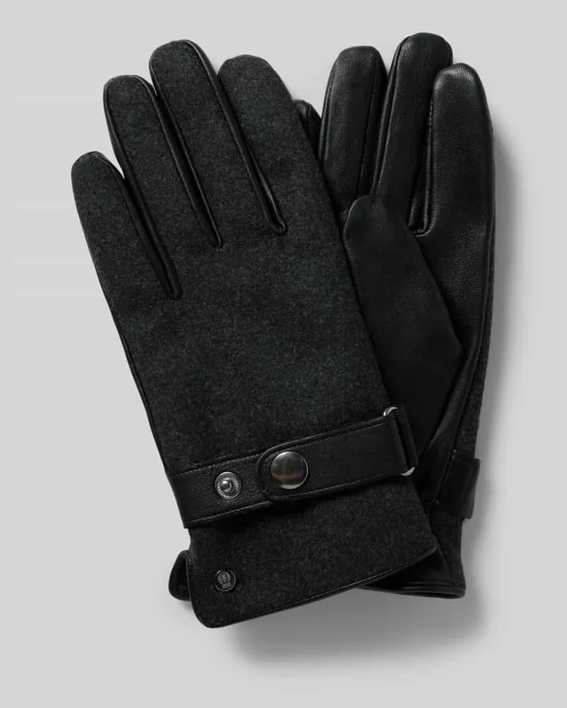 Roeckl Handschuhe mit Druckknopfverschluss Black