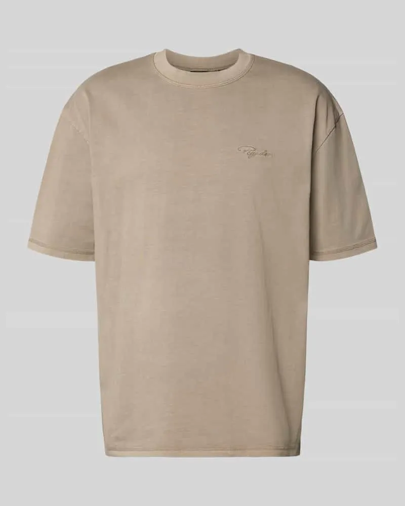 PEGADOR Oversized T-Shirt mit Label-Stitching Graphit