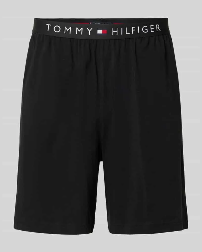 Tommy Hilfiger Regular Fit Sweatshorts aus Baumwoll-Mix Black