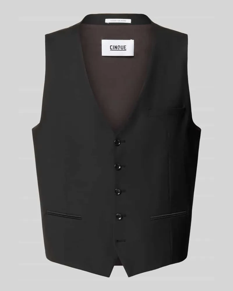 cinque Regular Fit Anzugweste aus Schurwolle Black