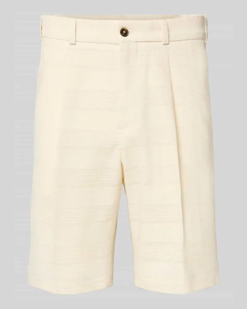 Zuitable Shorts mit Strukturmuster und Eingrifftaschen Offwhite