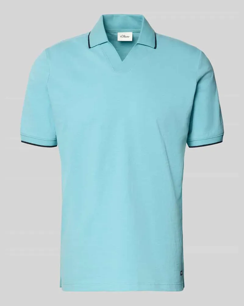 S.Oliver Regular Fit Poloshirt aus reiner Baumwolle Tuerkis