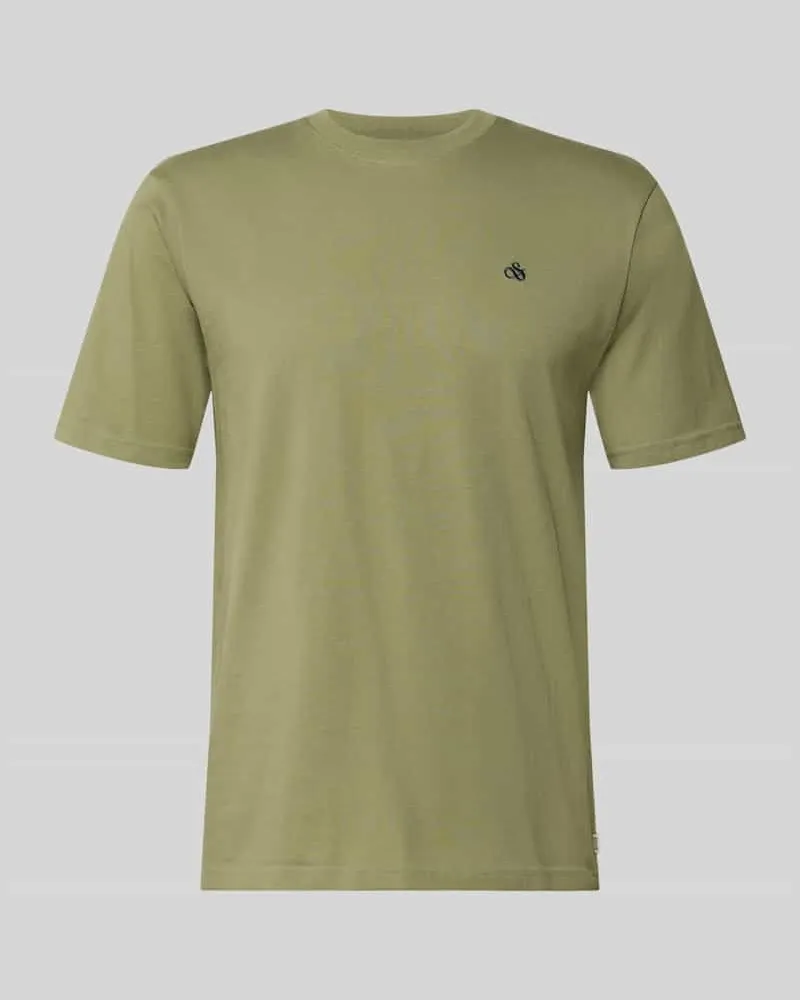 Scotch&Soda T-Shirt mit Label-Stitching und Rundhalsausschnitt Grass
