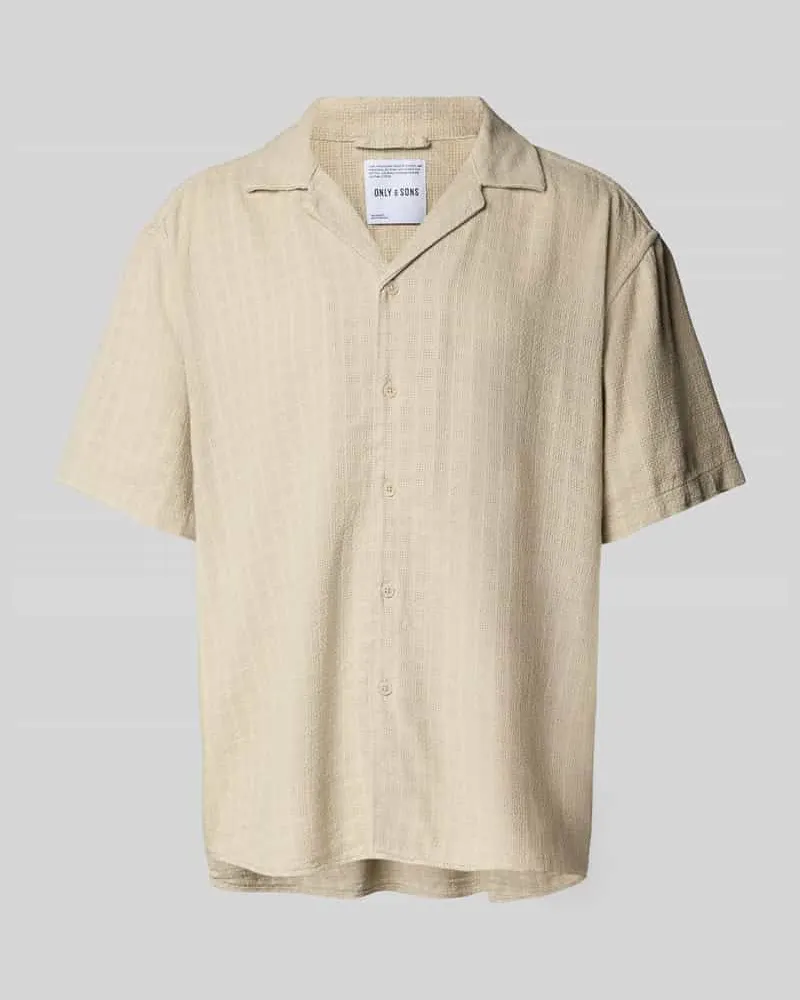 Only & Sons Freizeithemd aus Viskose-Mix mit Leinen-Anteil Modell 'LATHAM Beige