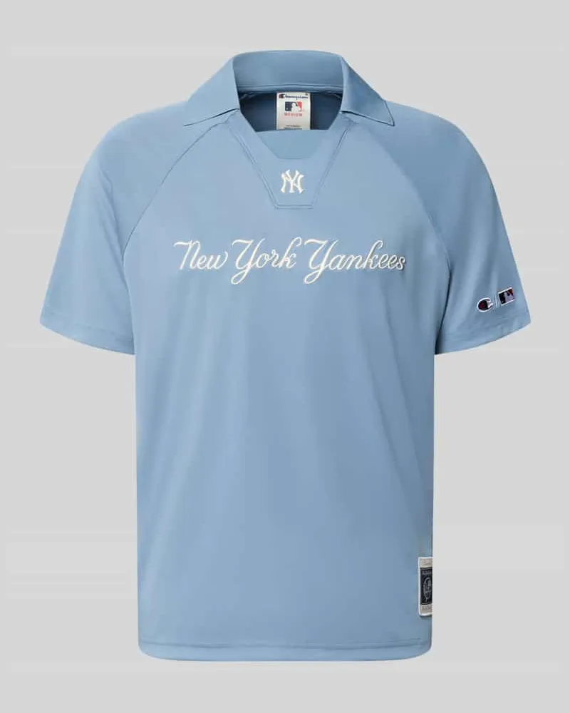 Champion Relaxed Fit Poloshirt mit Logo-Stitching Rauchblau