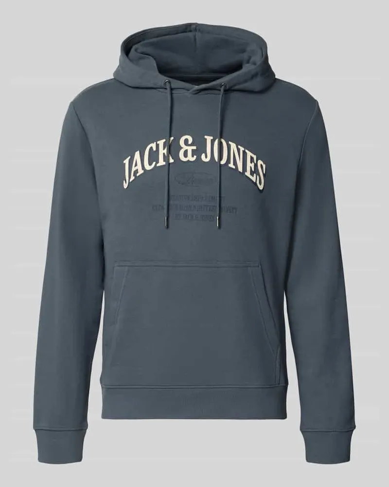 Jack & Jones Regular Fit Hoodie aus Baumwoll-Mix Modell 'Denver Blau