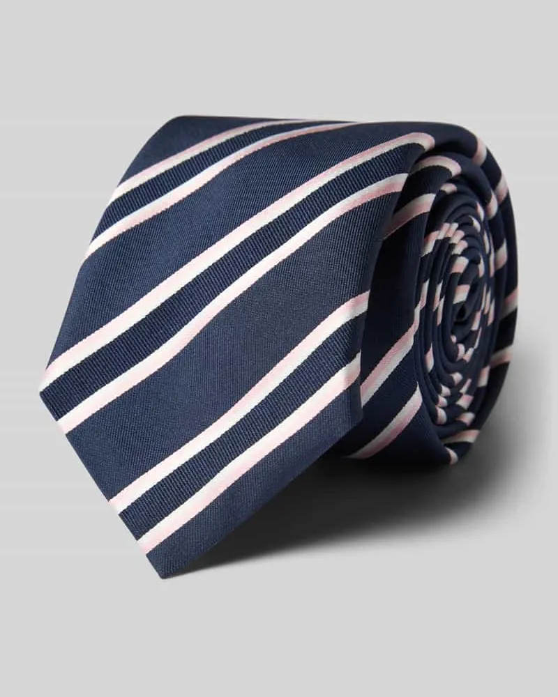 HUGO BOSS Seiden-Mix Krawatte im Streifen-Design Hellrosa