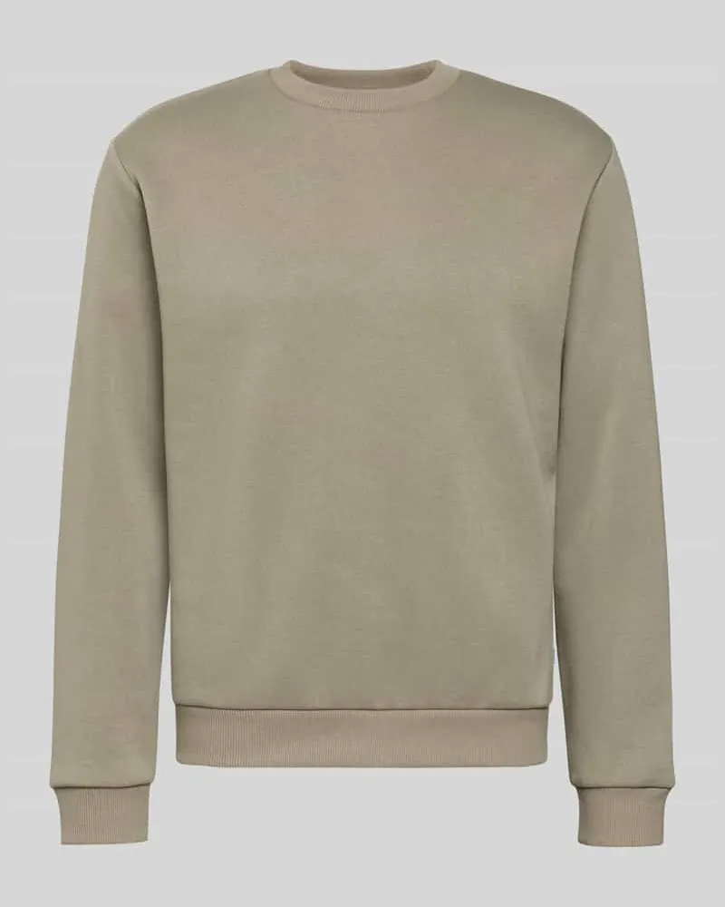 Jack & Jones Sweatshirt mit gerippten Abschlüssen Modell 'BRADLEY Oliv