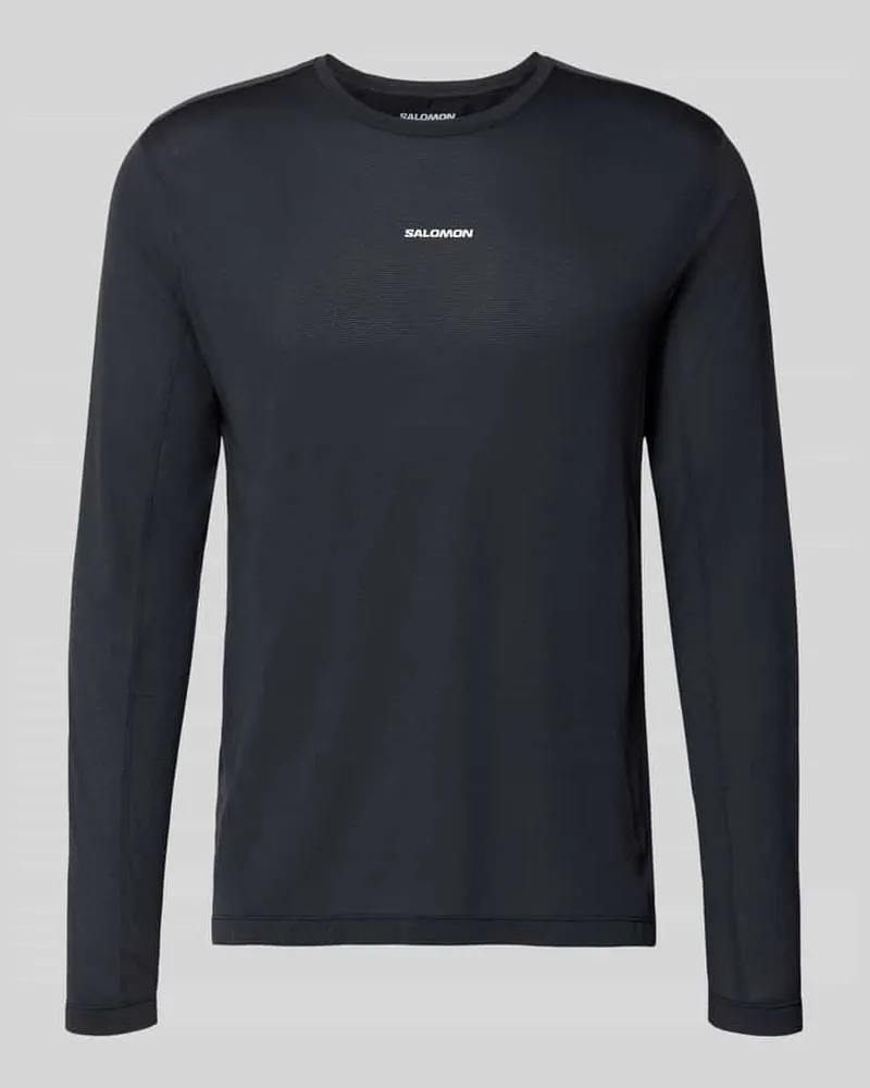 Salomon Funktionsshirt mit Logo und Rundhalsausschnitt Black