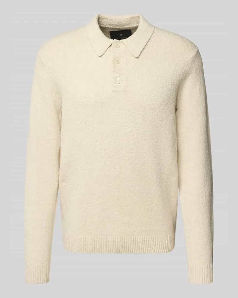 Jack & Jones Strickpullover mit Polokragen Modell 'MAVERICK Offwhite