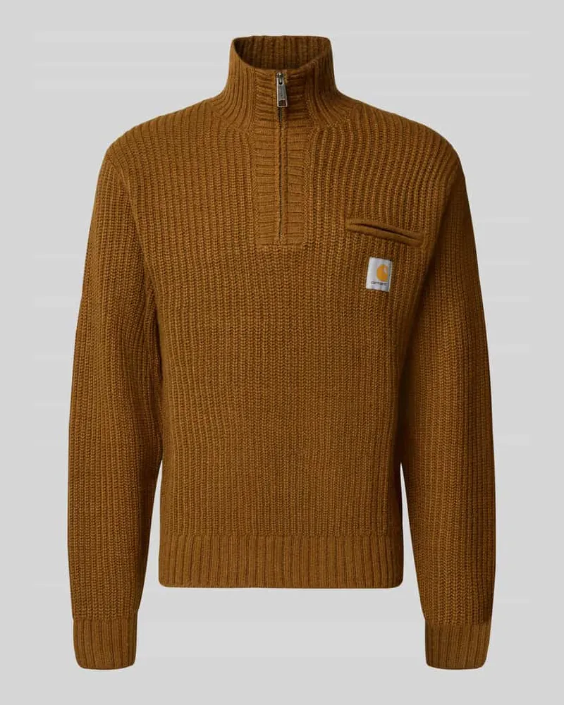 Carhartt WIP Troyer mit Brustleistentasche Modell 'DETROIT Mittelbraun