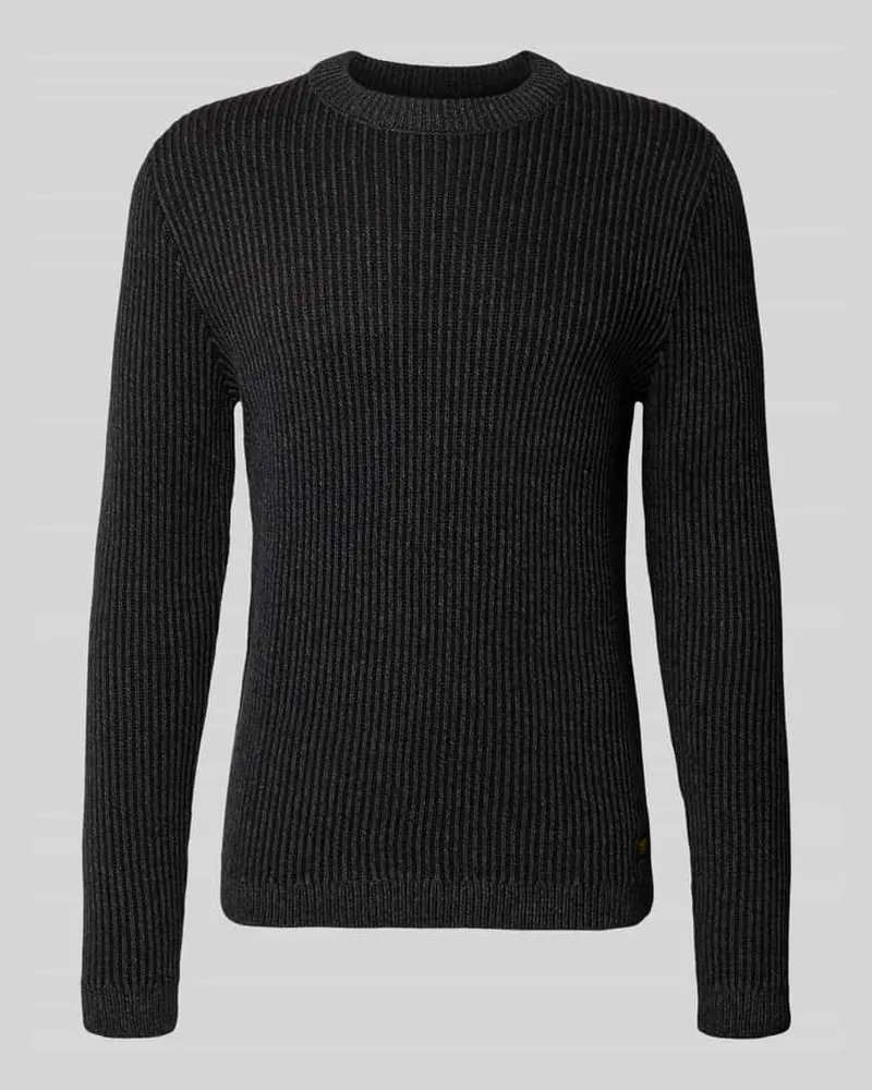 Jack & Jones Slim Fit Strickpullover aus Baumwoll-Mix Modell 'DOVER Black
