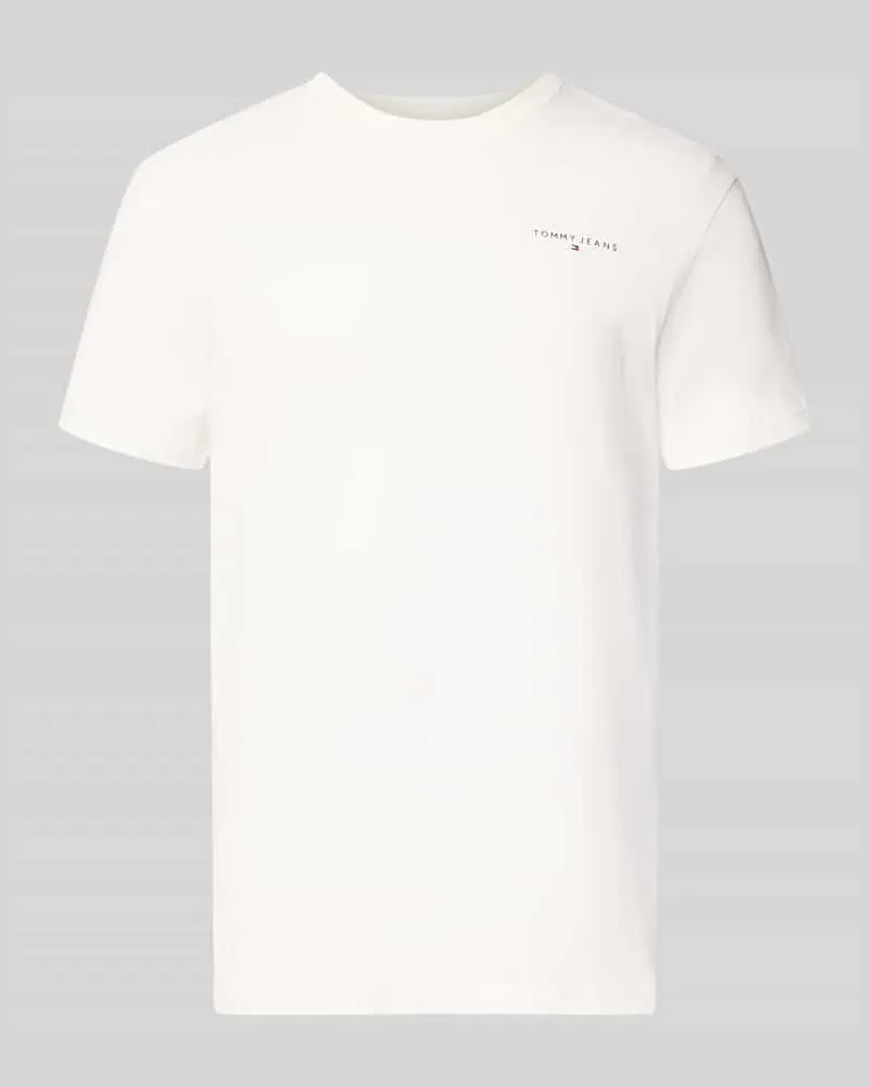 Tommy Hilfiger Slim Fit T-Shirt aus reiner Baumwolle Offwhite
