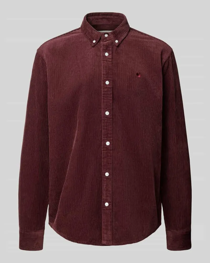 Carhartt WIP Regular Fit Freizeithemd mit Logo-Stitching Modell 'MADISON Bordeaux