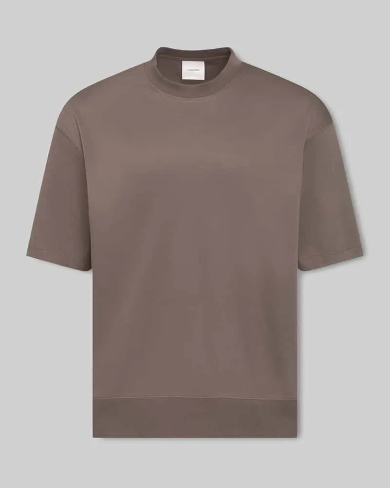 Calvin Klein Regular Fit T-Shirt aus reiner Baumwolle Mittelbraun