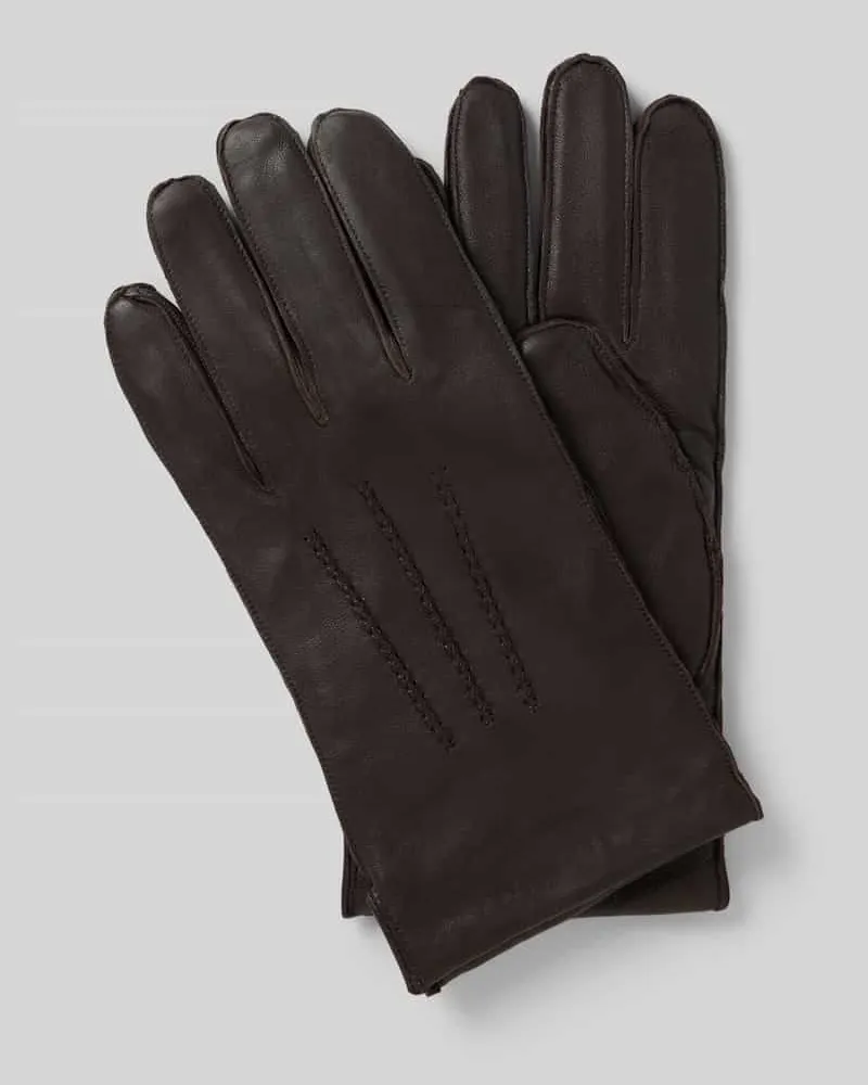 JOOP! Regular Fit Handschuhe aus echtem Schafsleder Dunkelbraun