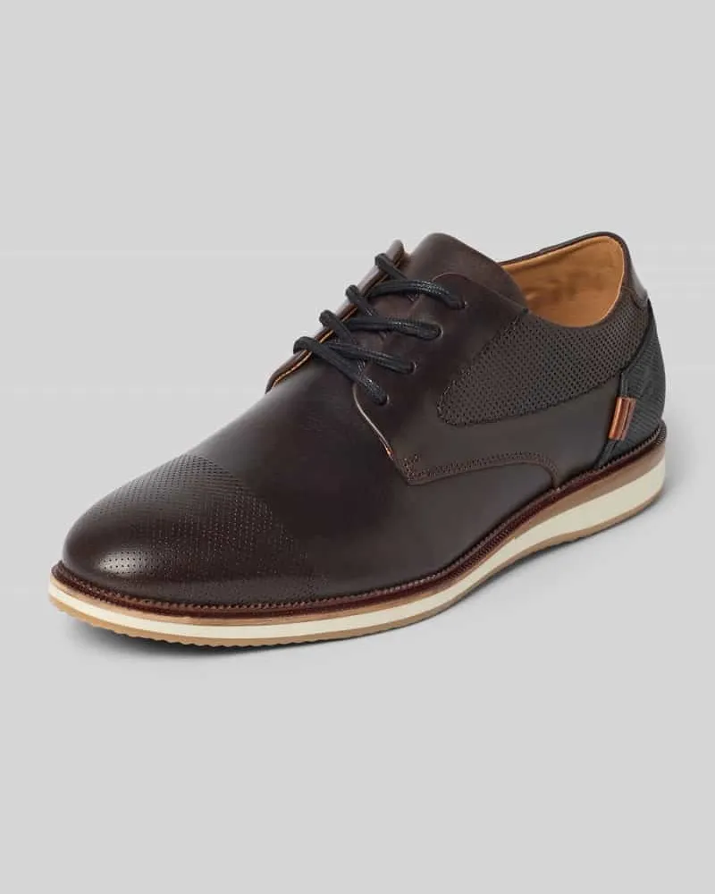 Bullboxer Schnürschuhe aus echtem Leder Dunkelbraun