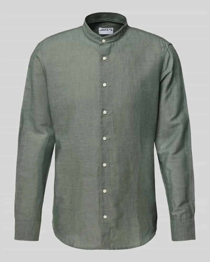 JAKE*S Slim Fit Freizeithemd aus Leinen-Baumwoll-Mix 
