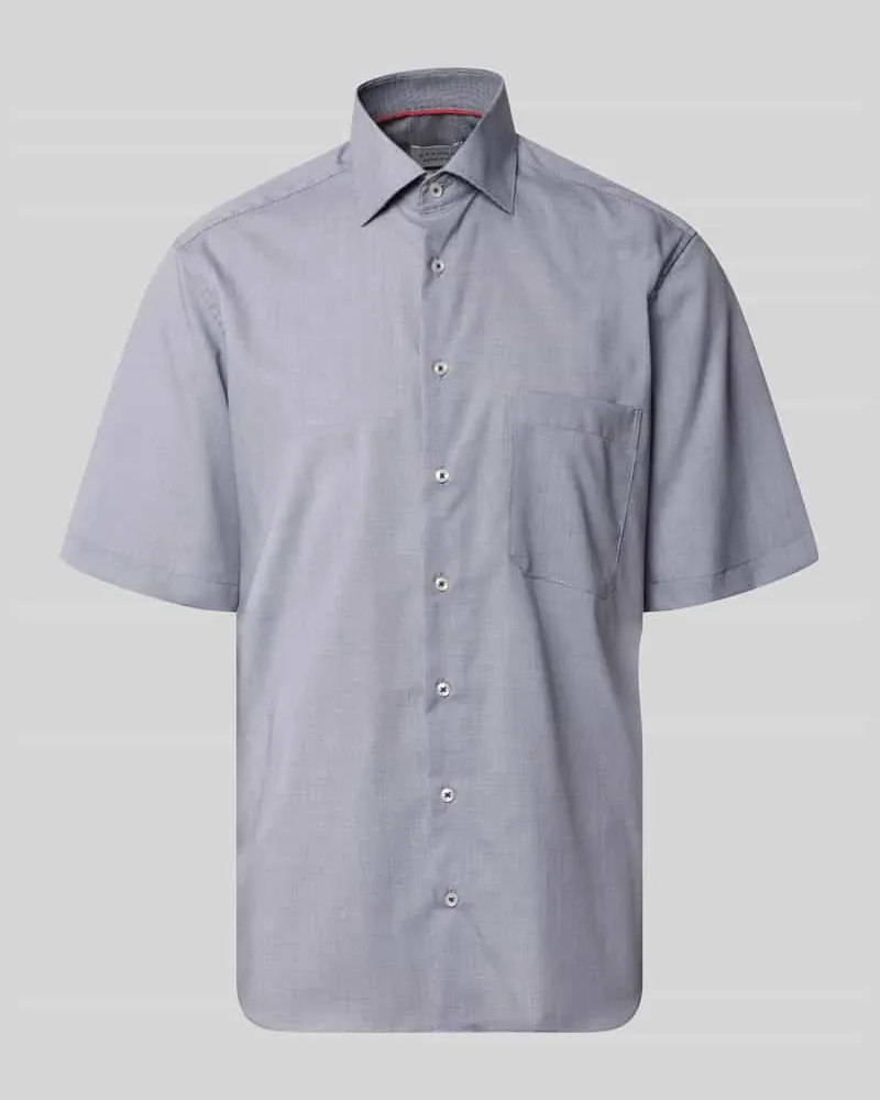 Eterna Relaxed Fit Business Hemd aus Lyocell-Mix Marine