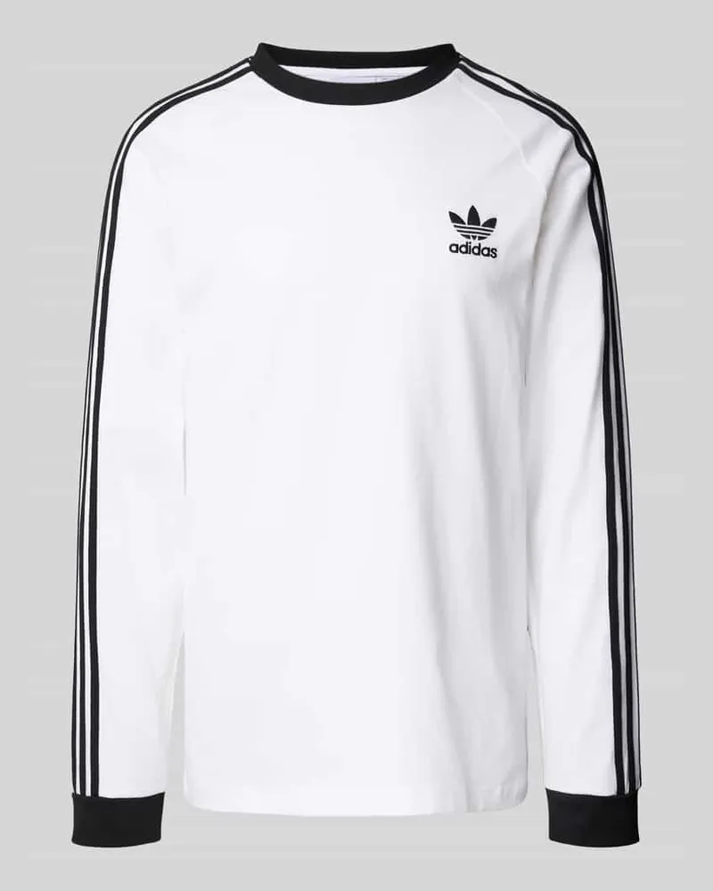 adidas Longsleeve mit Label-Stitching und Rundhalsausschnitt Weiss