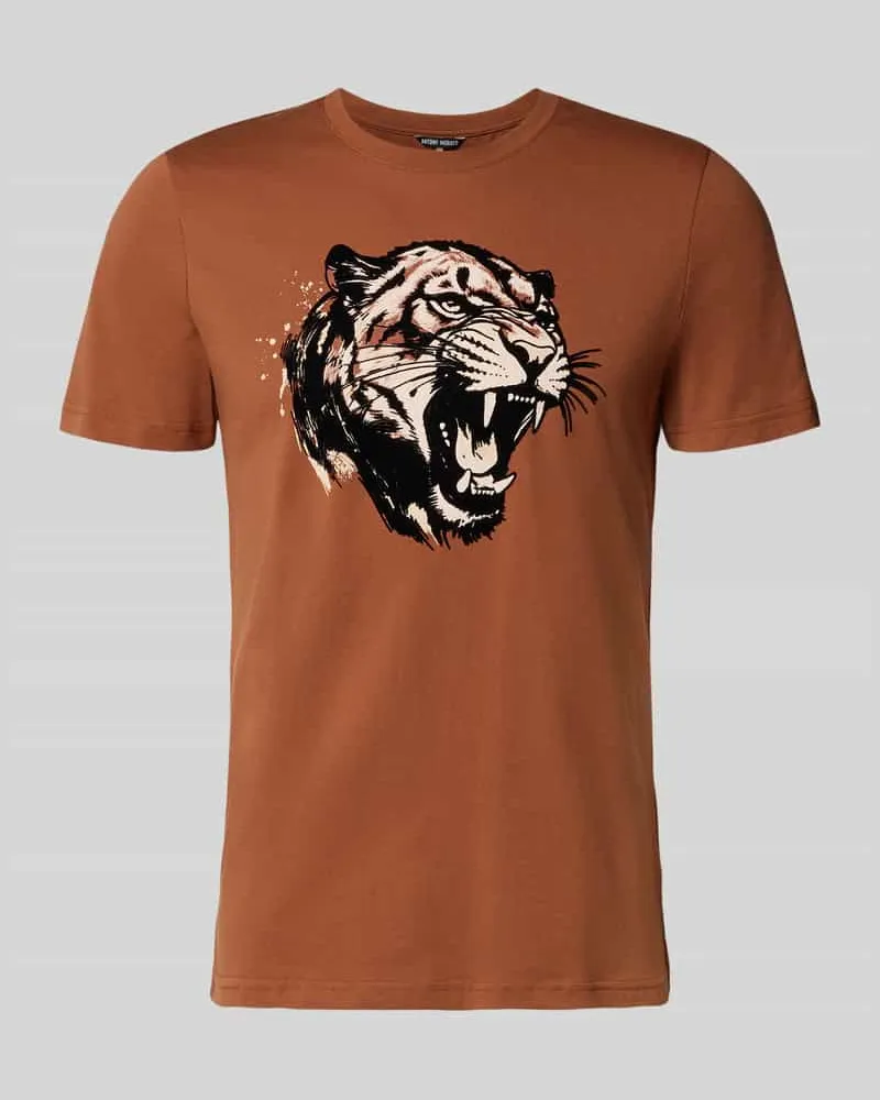 Antony Morato Regular Fit T-Shirt mit Motiv-Print Rostrot
