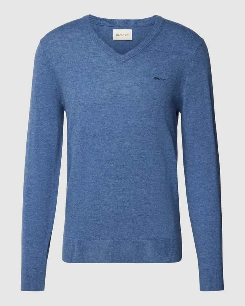 Gant Strickpullover aus Lammwoll-Mix mit V-Ausschnitt 