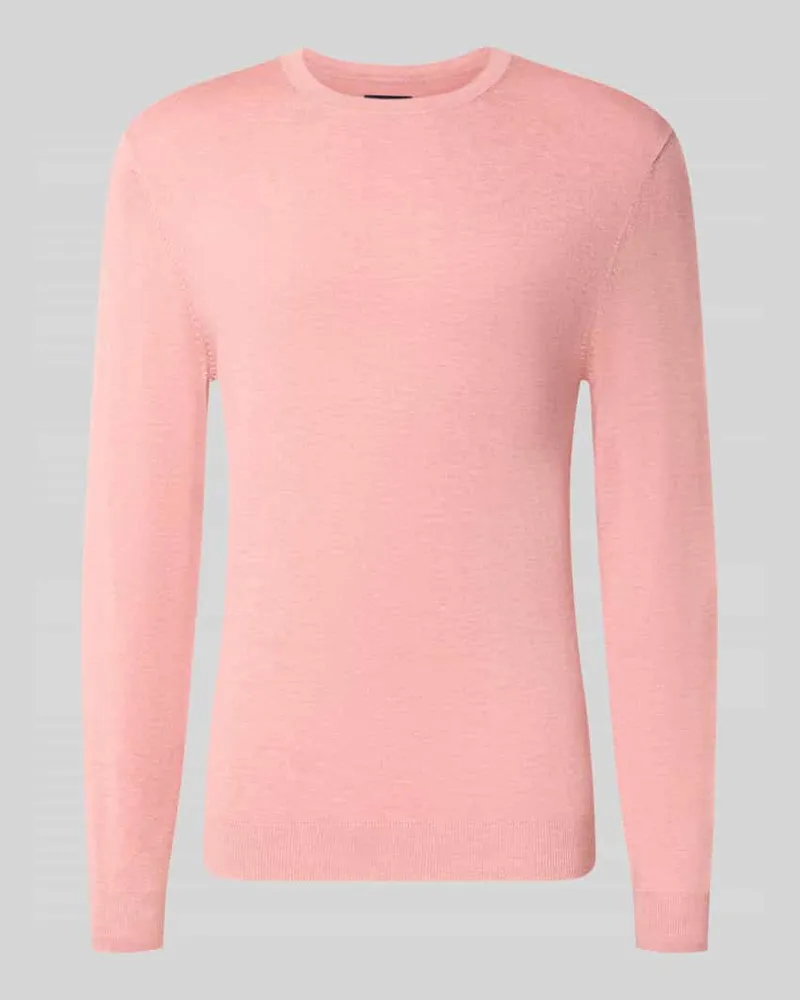 McNeal Strickpullover mit geripptem Rundhalsausschnitt Fuchsia