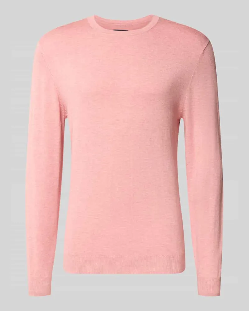 McNeal Strickpullover mit geripptem Rundhalsausschnitt Fuchsia
