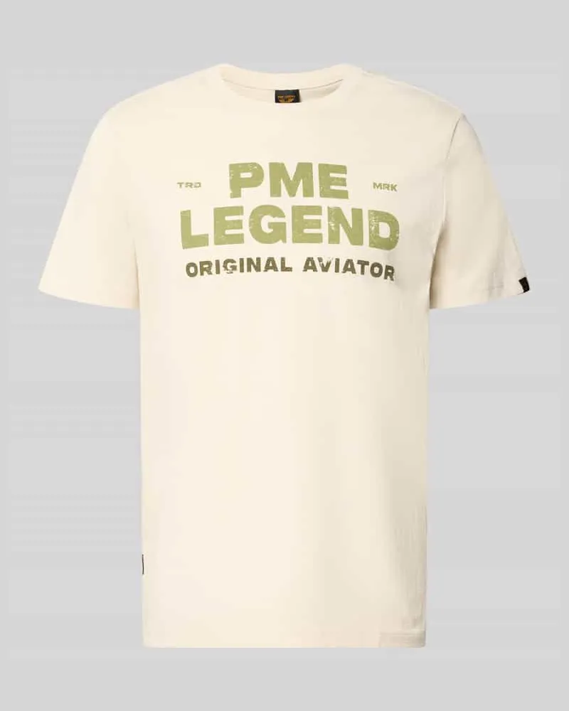 PME Legend T-Shirt mit Rundhalsausschnitt und Label-Print Offwhite