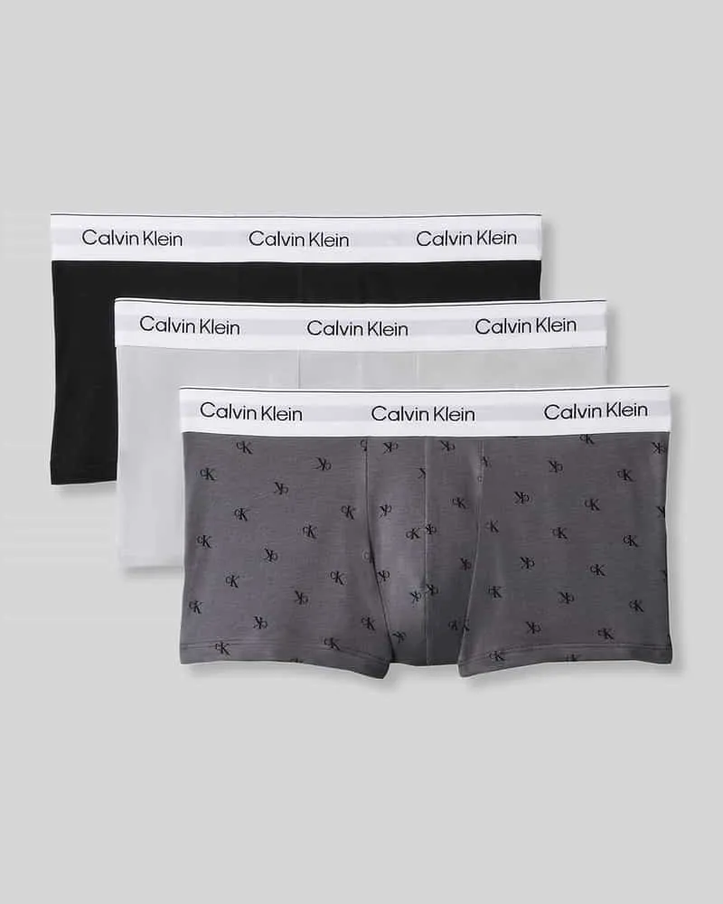 Calvin Klein Trunks aus Baumwoll-Mix im 3er-Pack Modell 'LOW RISE TRUNK 3PK Mittelgrau