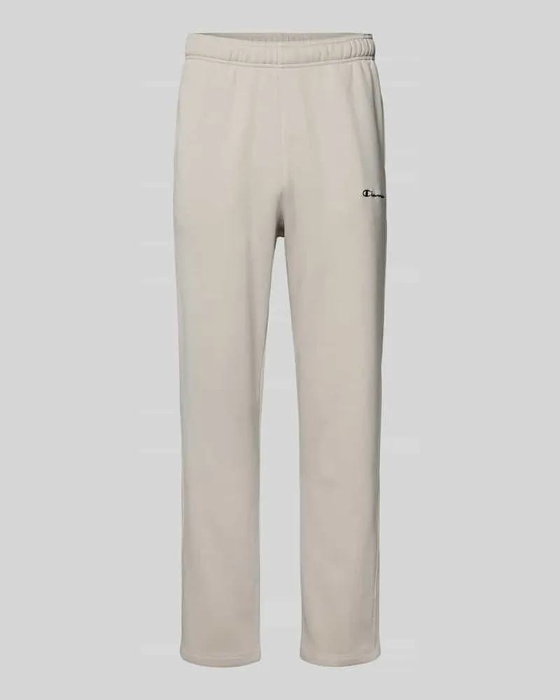 Champion Straight Fit Sweatpants mit Label-Stitching Beige