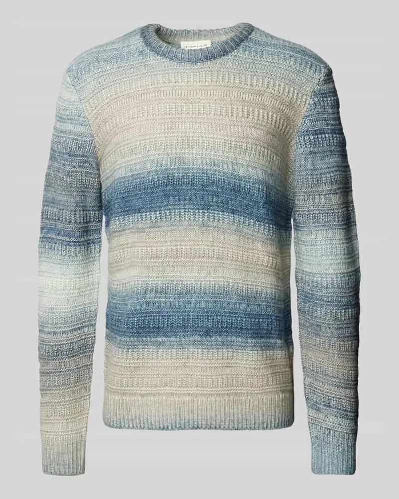 Tom Tailor Regular Fit Strickpullover aus Baumwoll-Mix mit Farbverlauf 