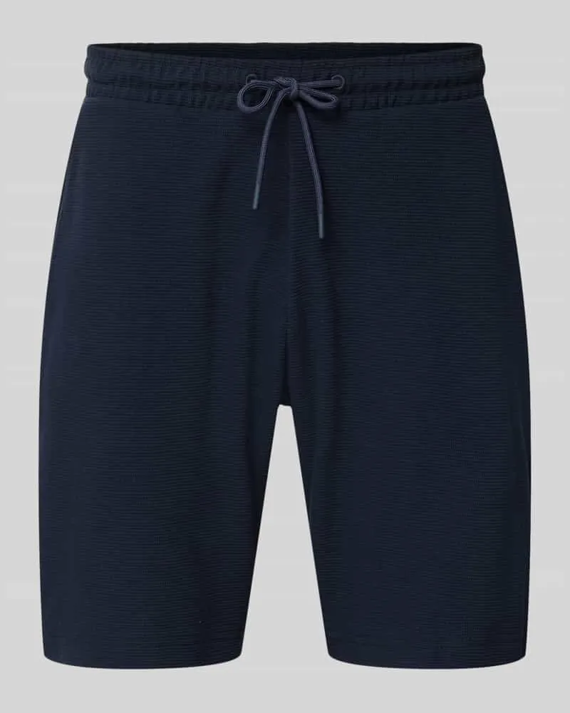 Christian Berg Shorts aus Baumwolle mit Strukturmuster Marine