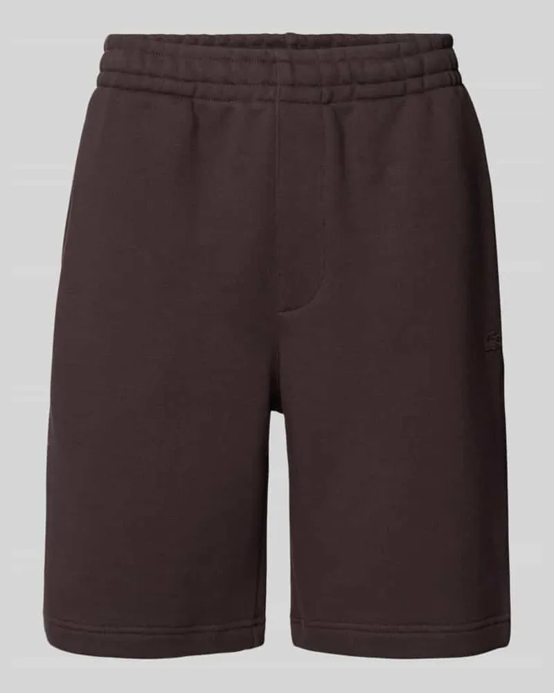 Lacoste Relaxed Fit Sweatshorts aus reiner Baumwolle Schoko