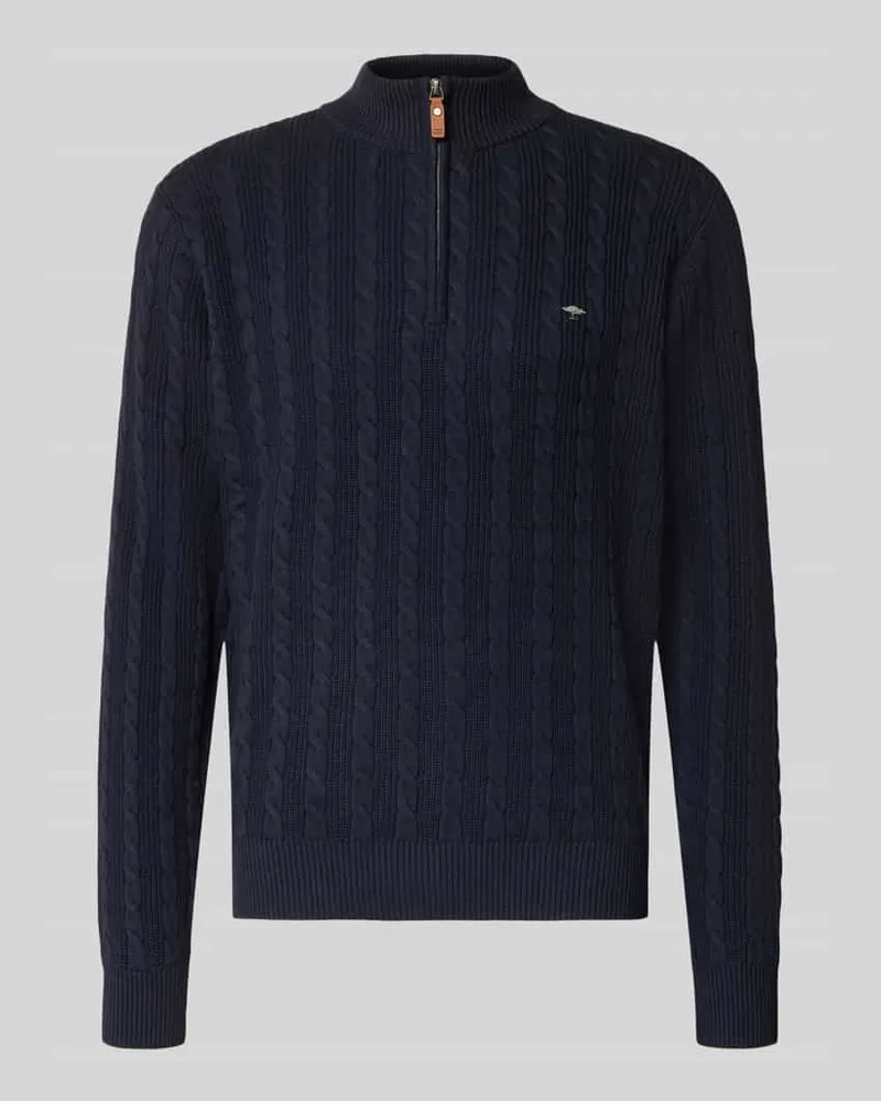 Fynch-Hatton Regular Fit Troyer aus reiner Baumwolle Marine