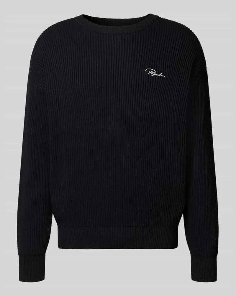 PEGADOR Strickpullover mit gerippten Abschlüssen Black