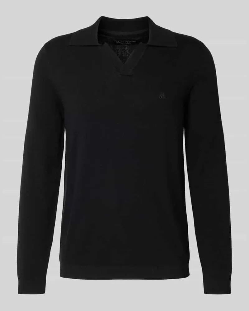 Marc O'Polo Regular Fit Strickpullover aus Baumwoll-Schurwoll-Mix Black