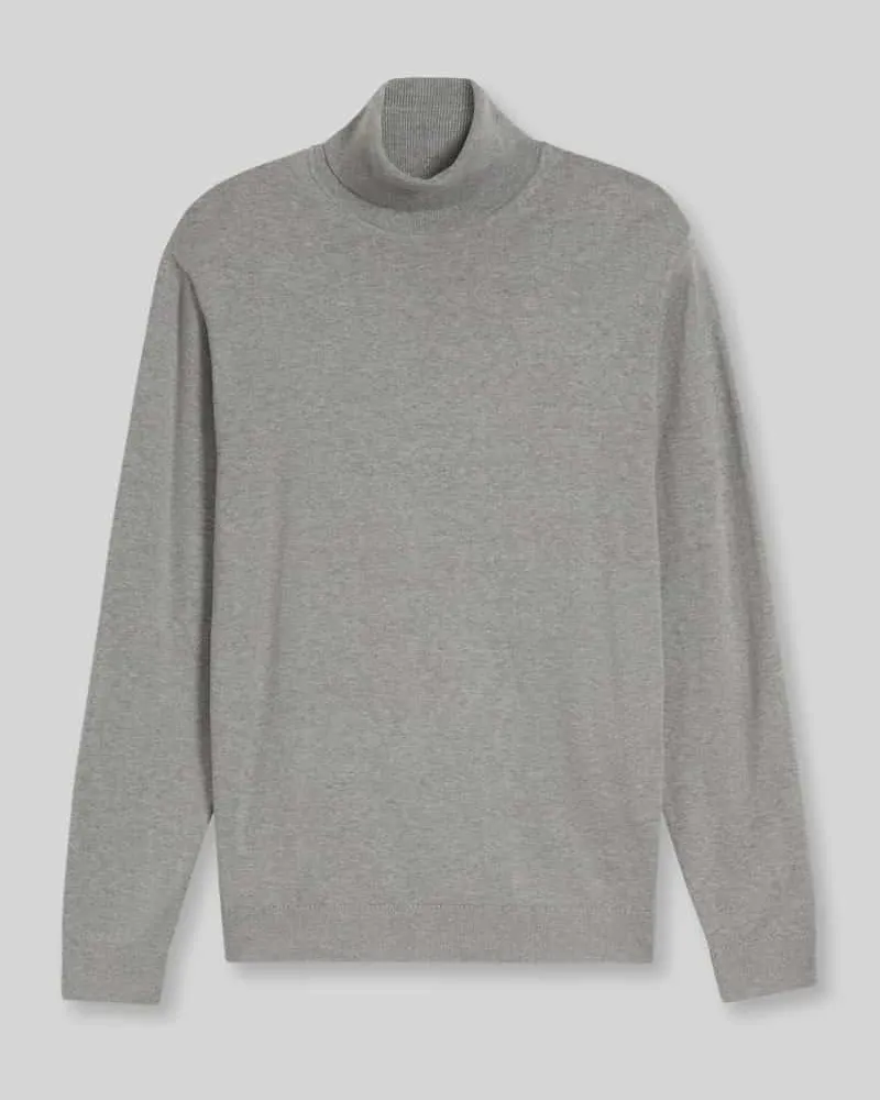 Tom Tailor Rollkragenpullover mit Feinstrickstruktur Mittelgrau