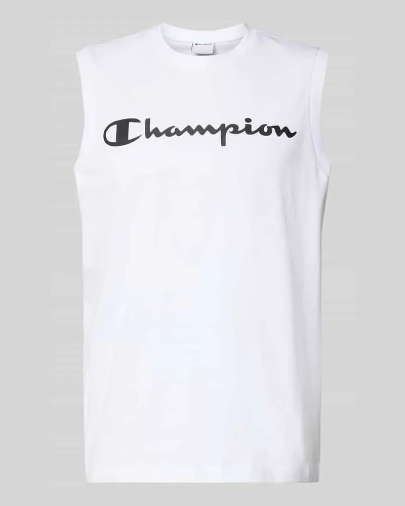 Champion Top mit Logo und Rundhalsausschnitt Weiss