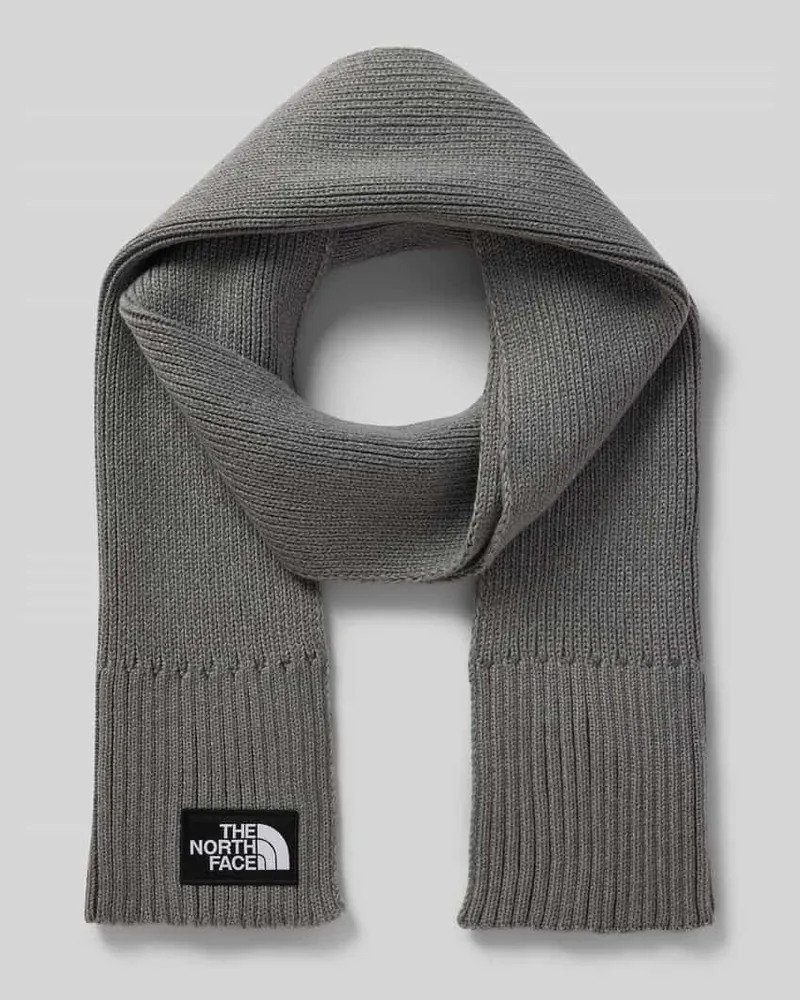 The North Face Schal in Strick-Optik mit Logo-Patch Mittelgrau