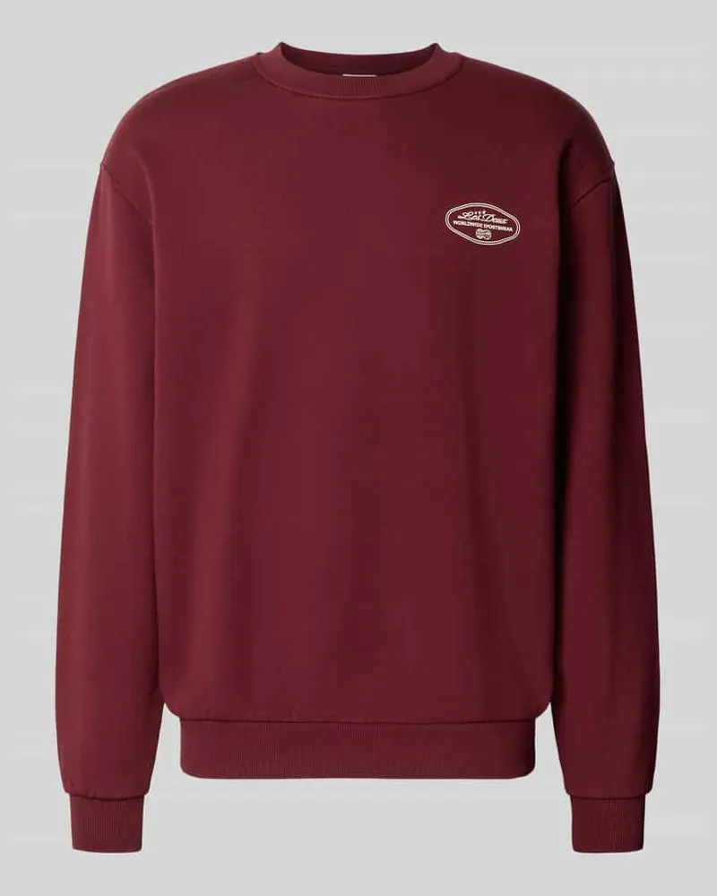 LES DEUX Sweatshirt mit Logo-Print Modell 'Worldwide Bordeaux
