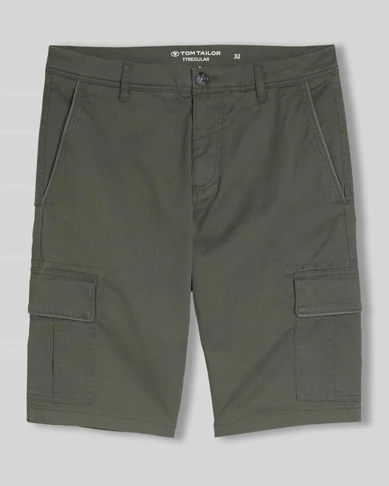 Tom Tailor Regular Fit Cargoshorts aus Baumwoll-Mix Khaki