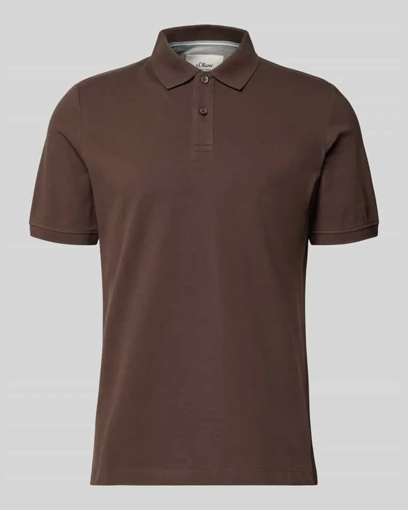 S.Oliver Regular Fit Poloshirt aus reiner Baumwolle Schoko