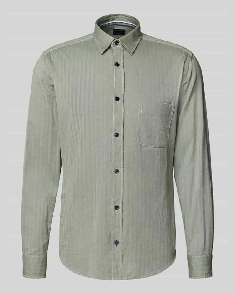 Olymp Slim Fit Freizeithemd mit Kentkragen 