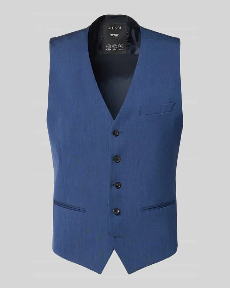 S.Oliver Regular Fit Anzugweste mit Viskose-Anteil Dunkelblau