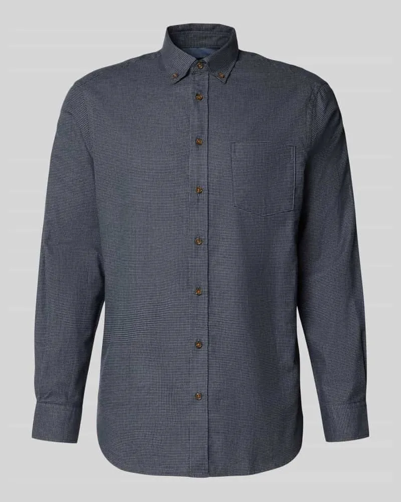 Christian Berg Regular Fit Freizeithemd mit Button-Down-Kragen Graphit