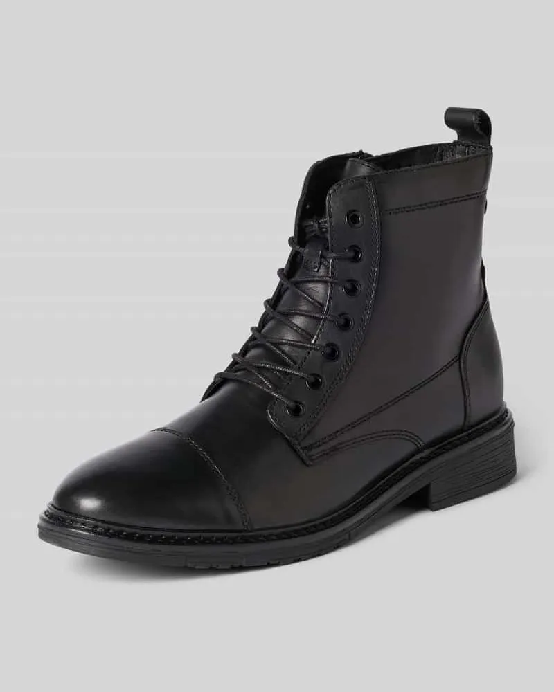 Jack & Jones Schnürstiefel mit strukturierter Sohle Modell 'WENTWORTH Black